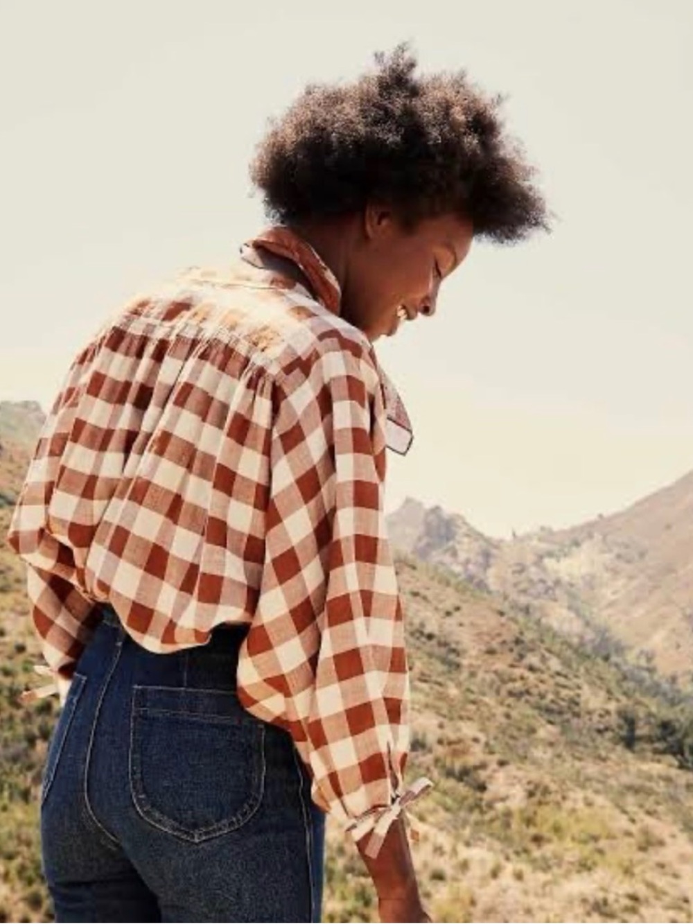 Doen O’Keefe Top x Heather Taylor - Brown and White Gingham - Picture 2 of 3